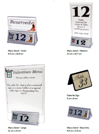 Table Signs and Numbers